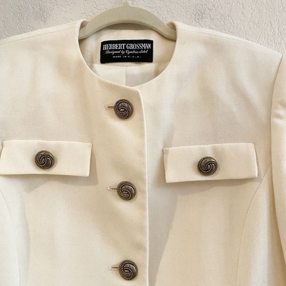 Herbert Grossman Vintage Union Made Jacket Cream ILGWU Made In USA Retro 80s - Picture 2 of 11